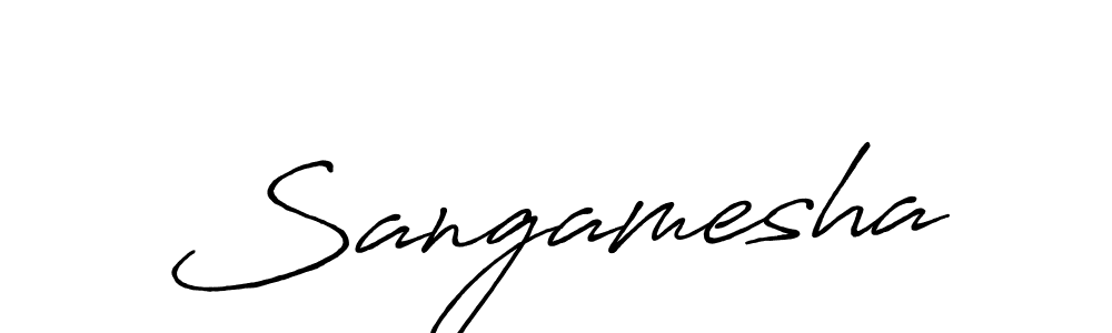 How to make Sangamesha name signature. Use Antro_Vectra_Bolder style for creating short signs online. This is the latest handwritten sign. Sangamesha signature style 7 images and pictures png