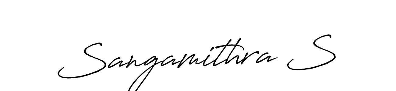Create a beautiful signature design for name Sangamithra S. With this signature (Antro_Vectra_Bolder) fonts, you can make a handwritten signature for free. Sangamithra S signature style 7 images and pictures png