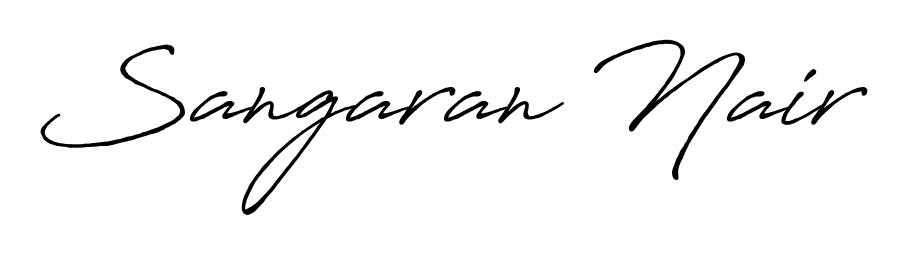 Download transparent PNG signature for name Sangaran Nair styled with Antro_Vectra_Bolder font. Ready to paste directly into PDF and Word agreements. Sangaran Nair signature style 7 images and pictures png