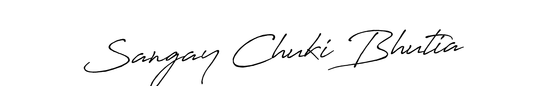 Create a beautiful signature design for name Sangay Chuki Bhutia. With this signature (Antro_Vectra_Bolder) fonts, you can make a handwritten signature for free. Sangay Chuki Bhutia signature style 7 images and pictures png