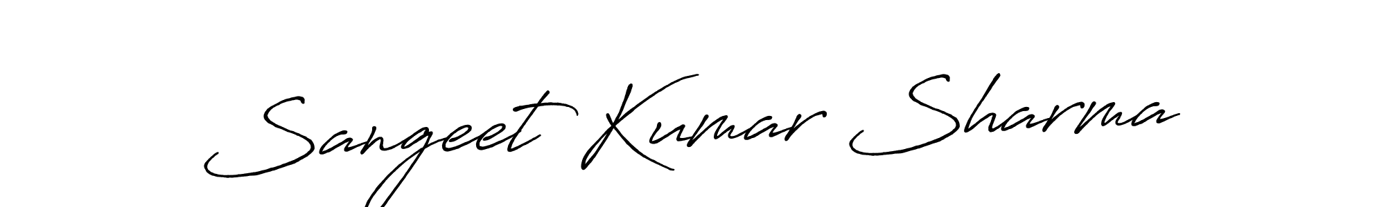 How to make Sangeet Kumar Sharma name signature. Use Antro_Vectra_Bolder style for creating short signs online. This is the latest handwritten sign. Sangeet Kumar Sharma signature style 7 images and pictures png