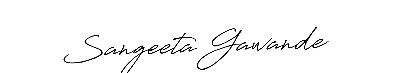Create a beautiful signature design for name Sangeeta Gawande. With this signature (Antro_Vectra_Bolder) fonts, you can make a handwritten signature for free. Sangeeta Gawande signature style 7 images and pictures png