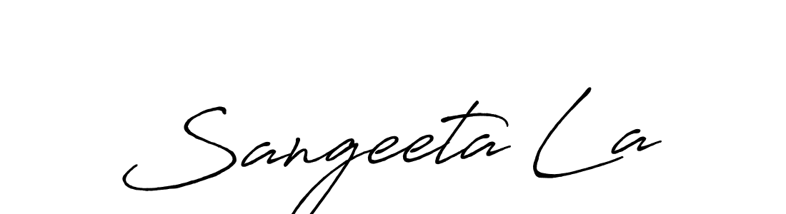 Make a beautiful signature design for name Sangeeta La. With this signature (Antro_Vectra_Bolder) style, you can create a handwritten signature for free. Sangeeta La signature style 7 images and pictures png