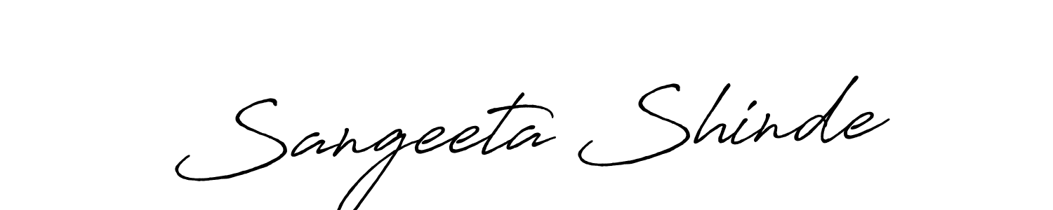 How to make Sangeeta Shinde name signature. Use Antro_Vectra_Bolder style for creating short signs online. This is the latest handwritten sign. Sangeeta Shinde signature style 7 images and pictures png