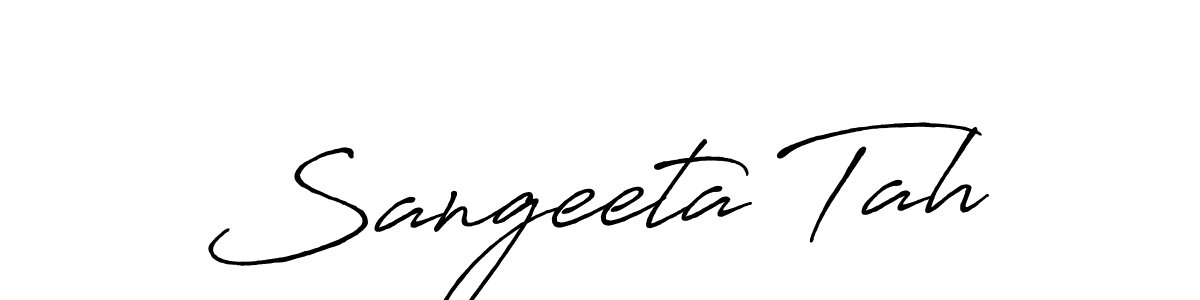 Use a signature maker to create a handwritten signature online. With this signature software, you can design (Antro_Vectra_Bolder) your own signature for name Sangeeta Tah. Sangeeta Tah signature style 7 images and pictures png
