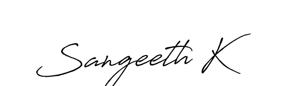 Design your own signature with our free online signature maker. With this signature software, you can create a handwritten (Antro_Vectra_Bolder) signature for name Sangeeth K. Sangeeth K signature style 7 images and pictures png