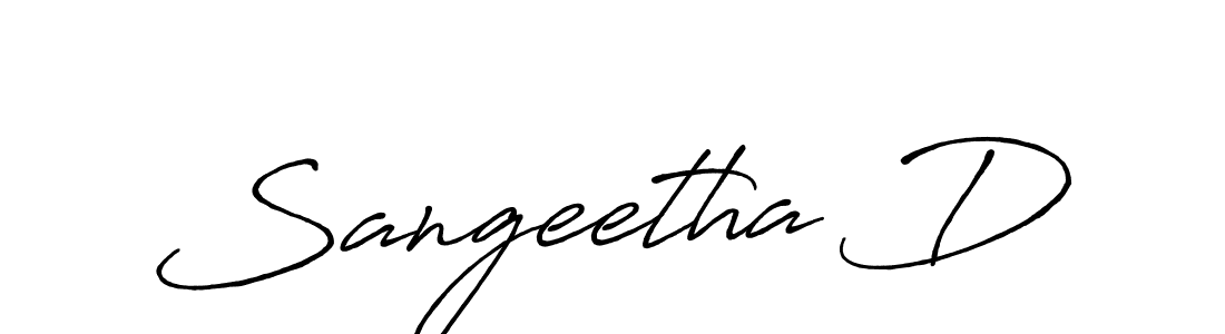 How to make Sangeetha D signature? Antro_Vectra_Bolder is a professional autograph style. Create handwritten signature for Sangeetha D name. Sangeetha D signature style 7 images and pictures png