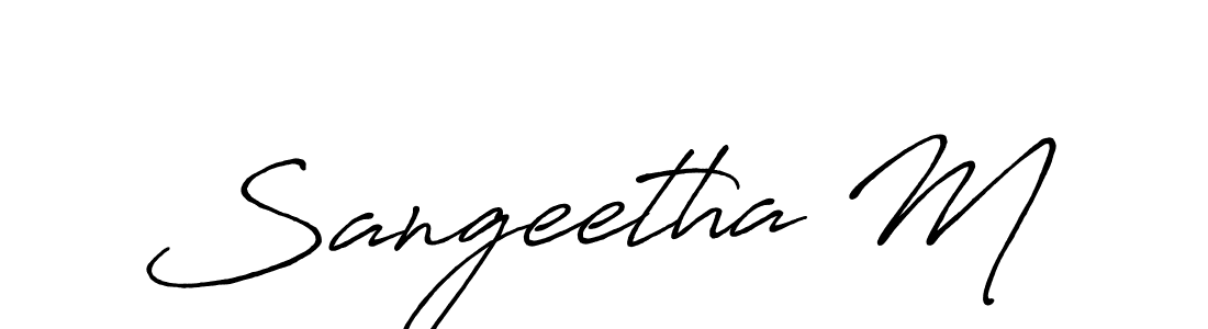 Make a beautiful signature design for name Sangeetha M. With this signature (Antro_Vectra_Bolder) style, you can create a handwritten signature for free. Sangeetha M signature style 7 images and pictures png