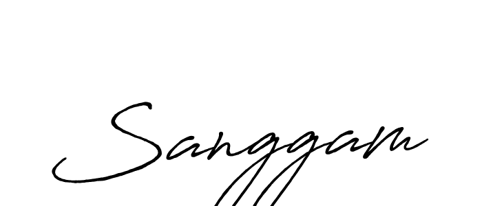 Make a beautiful signature design for name Sanggam. With this signature (Antro_Vectra_Bolder) style, you can create a handwritten signature for free. Sanggam signature style 7 images and pictures png