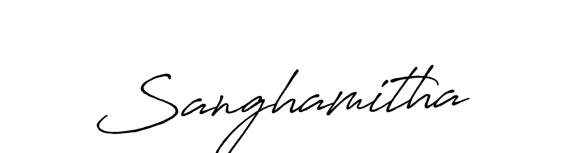 if you are searching for the best signature style for your name Sanghamitha. so please give up your signature search. here we have designed multiple signature styles  using Antro_Vectra_Bolder. Sanghamitha signature style 7 images and pictures png