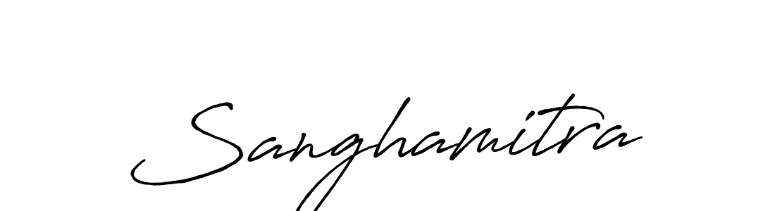 How to make Sanghamitra name signature. Use Antro_Vectra_Bolder style for creating short signs online. This is the latest handwritten sign. Sanghamitra signature style 7 images and pictures png