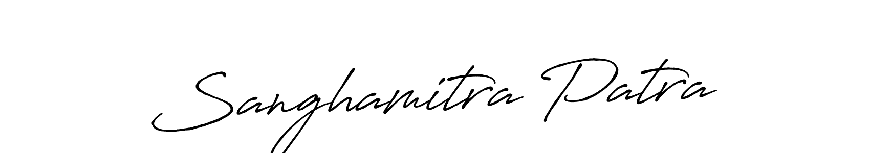 How to make Sanghamitra Patra signature? Antro_Vectra_Bolder is a professional autograph style. Create handwritten signature for Sanghamitra Patra name. Sanghamitra Patra signature style 7 images and pictures png