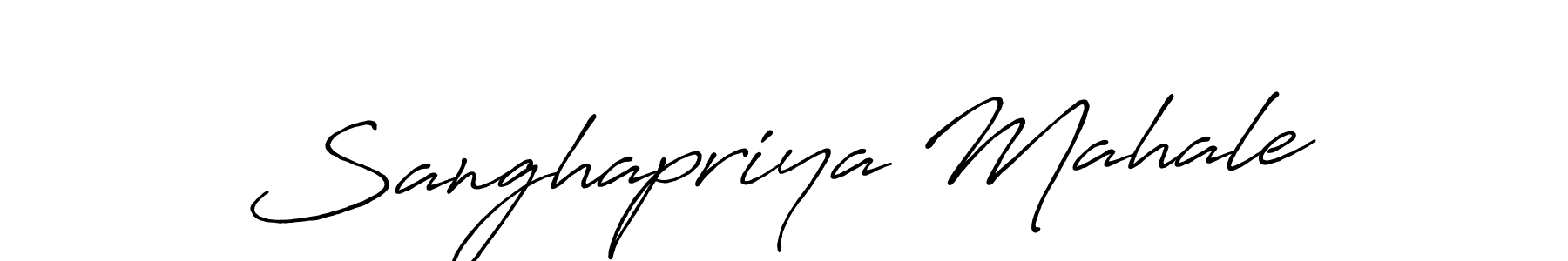 Make a beautiful signature design for name Sanghapriya Mahale. With this signature (Antro_Vectra_Bolder) style, you can create a handwritten signature for free. Sanghapriya Mahale signature style 7 images and pictures png