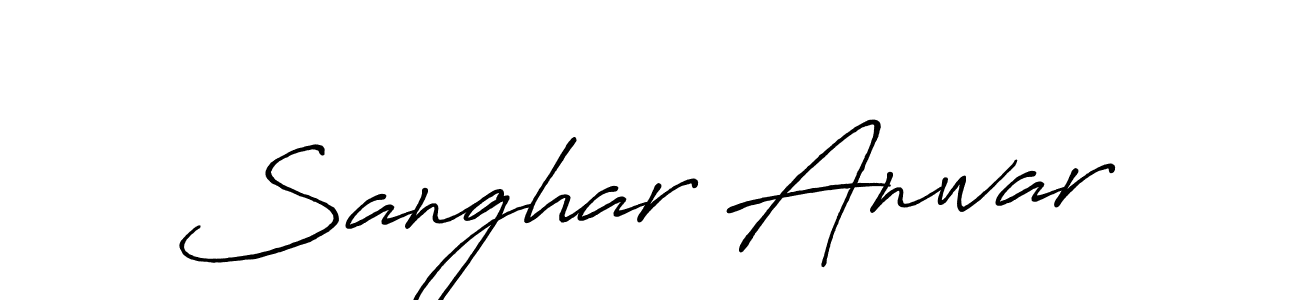 Also we have Sanghar Anwar name is the best signature style. Create professional handwritten signature collection using Antro_Vectra_Bolder autograph style. Sanghar Anwar signature style 7 images and pictures png