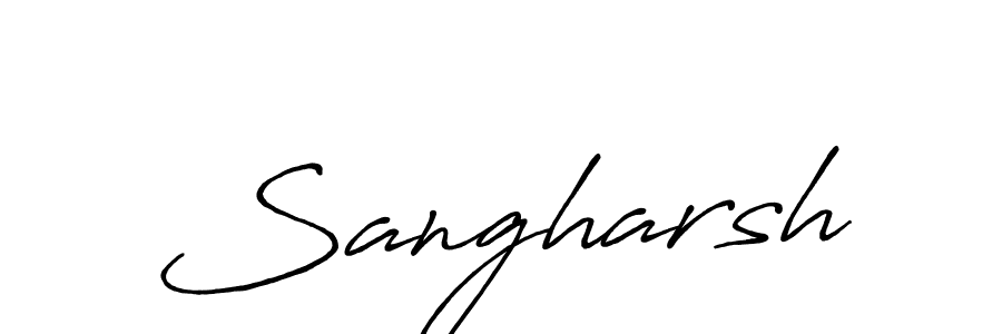 Similarly Antro_Vectra_Bolder is the best handwritten signature design. Signature creator online .You can use it as an online autograph creator for name Sangharsh. Sangharsh signature style 7 images and pictures png