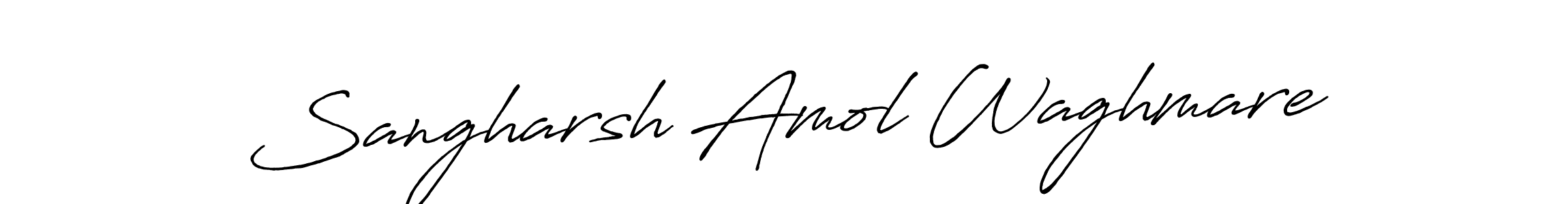 Antro_Vectra_Bolder is a professional signature style that is perfect for those who want to add a touch of class to their signature. It is also a great choice for those who want to make their signature more unique. Get Sangharsh Amol Waghmare name to fancy signature for free. Sangharsh Amol Waghmare signature style 7 images and pictures png