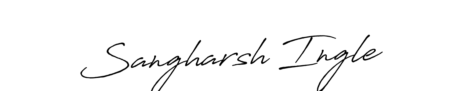 Antro_Vectra_Bolder is a professional signature style that is perfect for those who want to add a touch of class to their signature. It is also a great choice for those who want to make their signature more unique. Get Sangharsh Ingle name to fancy signature for free. Sangharsh Ingle signature style 7 images and pictures png