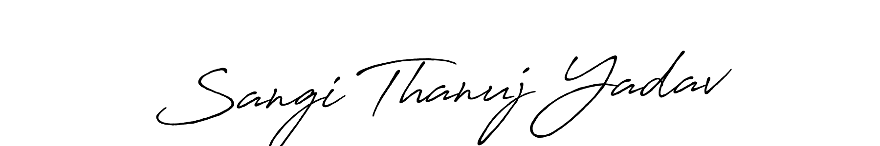 How to Draw Sangi Thanuj Yadav signature style? Antro_Vectra_Bolder is a latest design signature styles for name Sangi Thanuj Yadav. Sangi Thanuj Yadav signature style 7 images and pictures png