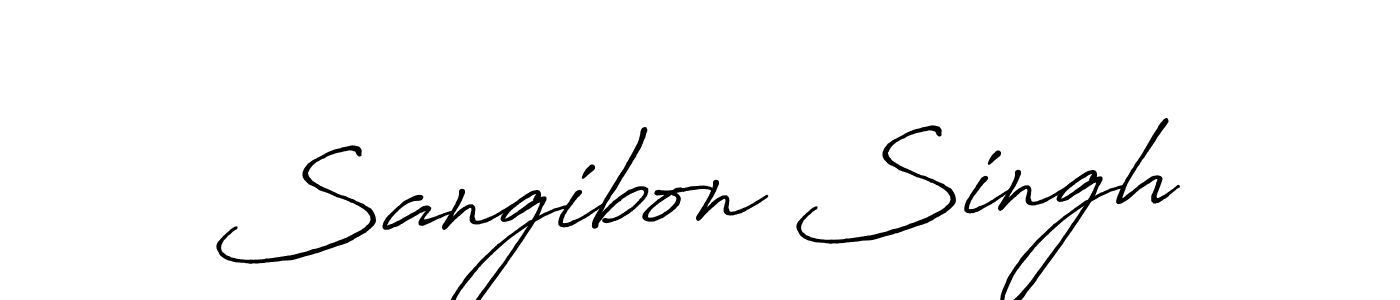 Make a beautiful signature design for name Sangibon Singh. With this signature (Antro_Vectra_Bolder) style, you can create a handwritten signature for free. Sangibon Singh signature style 7 images and pictures png