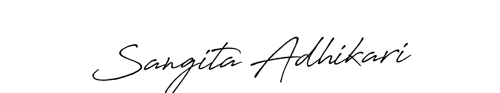 if you are searching for the best signature style for your name Sangita Adhikari. so please give up your signature search. here we have designed multiple signature styles  using Antro_Vectra_Bolder. Sangita Adhikari signature style 7 images and pictures png
