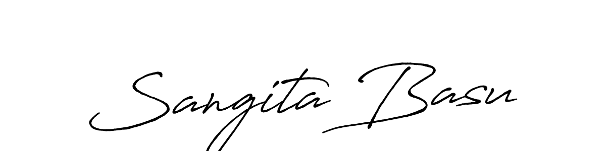 Antro_Vectra_Bolder is a professional signature style that is perfect for those who want to add a touch of class to their signature. It is also a great choice for those who want to make their signature more unique. Get Sangita Basu name to fancy signature for free. Sangita Basu signature style 7 images and pictures png