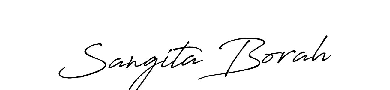 Create a beautiful signature design for name Sangita Borah. With this signature (Antro_Vectra_Bolder) fonts, you can make a handwritten signature for free. Sangita Borah signature style 7 images and pictures png