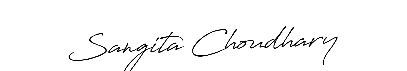 How to make Sangita Choudhary name signature. Use Antro_Vectra_Bolder style for creating short signs online. This is the latest handwritten sign. Sangita Choudhary signature style 7 images and pictures png