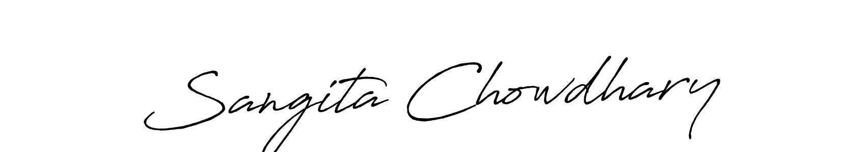 Make a beautiful signature design for name Sangita Chowdhary. With this signature (Antro_Vectra_Bolder) style, you can create a handwritten signature for free. Sangita Chowdhary signature style 7 images and pictures png