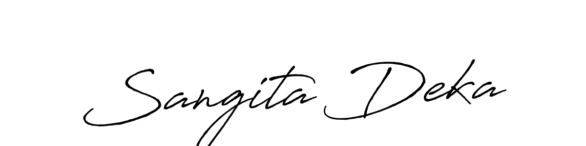 Use a signature maker to create a handwritten signature online. With this signature software, you can design (Antro_Vectra_Bolder) your own signature for name Sangita Deka. Sangita Deka signature style 7 images and pictures png