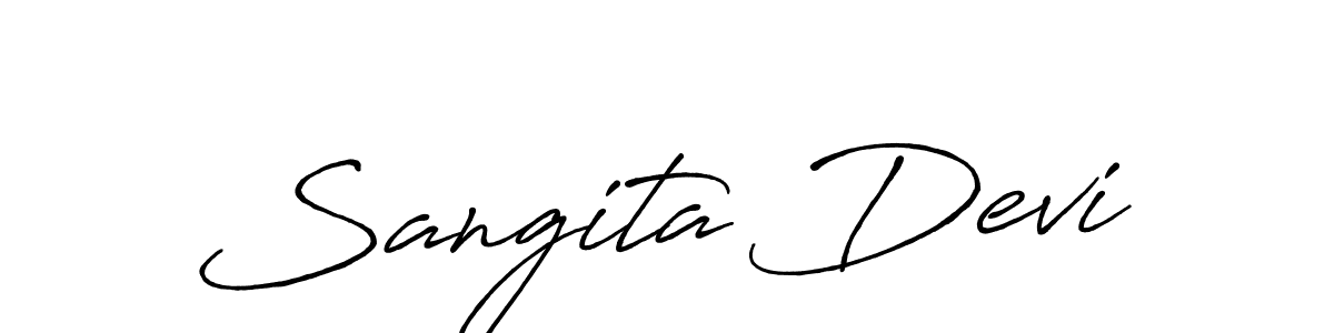How to make Sangita Devi name signature. Use Antro_Vectra_Bolder style for creating short signs online. This is the latest handwritten sign. Sangita Devi signature style 7 images and pictures png