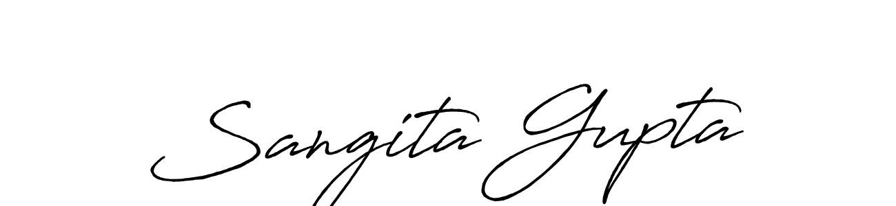 Make a beautiful signature design for name Sangita Gupta. With this signature (Antro_Vectra_Bolder) style, you can create a handwritten signature for free. Sangita Gupta signature style 7 images and pictures png