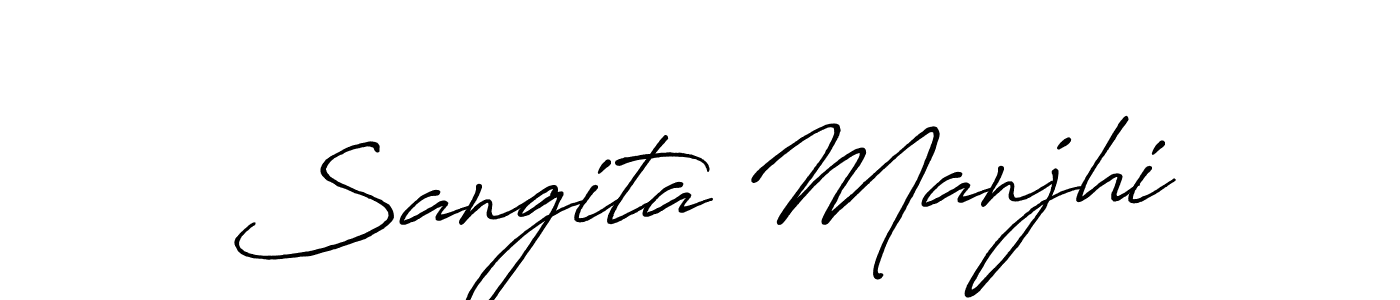 How to make Sangita Manjhi signature? Antro_Vectra_Bolder is a professional autograph style. Create handwritten signature for Sangita Manjhi name. Sangita Manjhi signature style 7 images and pictures png