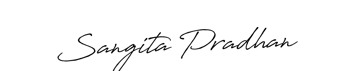 Use a signature maker to create a handwritten signature online. With this signature software, you can design (Antro_Vectra_Bolder) your own signature for name Sangita Pradhan. Sangita Pradhan signature style 7 images and pictures png