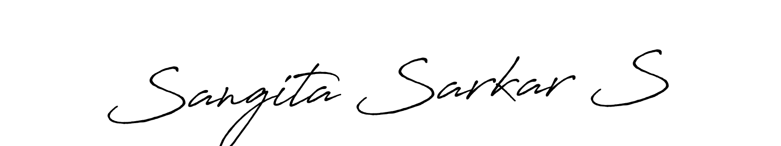 The best way (Antro_Vectra_Bolder) to make a short signature is to pick only two or three words in your name. The name Sangita Sarkar S include a total of six letters. For converting this name. Sangita Sarkar S signature style 7 images and pictures png