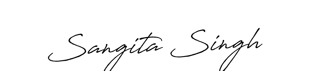 Sangita Singh stylish signature style. Best Handwritten Sign (Antro_Vectra_Bolder) for my name. Handwritten Signature Collection Ideas for my name Sangita Singh. Sangita Singh signature style 7 images and pictures png