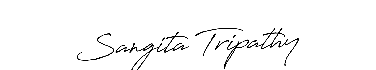 How to make Sangita Tripathy name signature. Use Antro_Vectra_Bolder style for creating short signs online. This is the latest handwritten sign. Sangita Tripathy signature style 7 images and pictures png