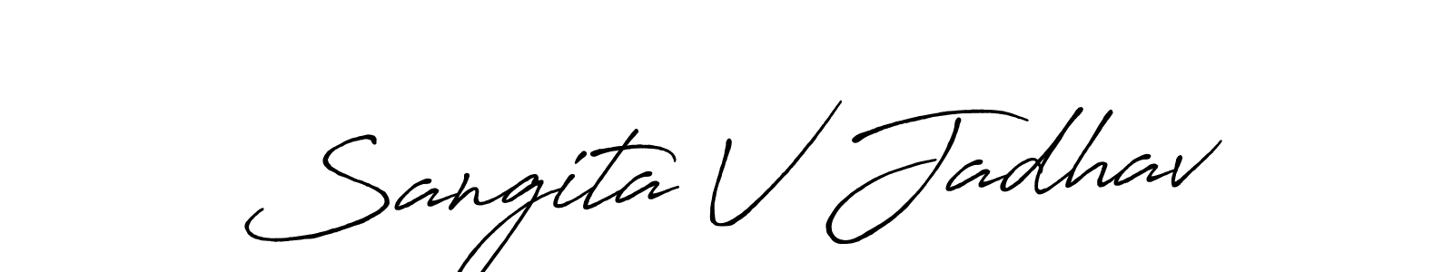 Once you've used our free online signature maker to create your best signature Antro_Vectra_Bolder style, it's time to enjoy all of the benefits that Sangita V Jadhav name signing documents. Sangita V Jadhav signature style 7 images and pictures png