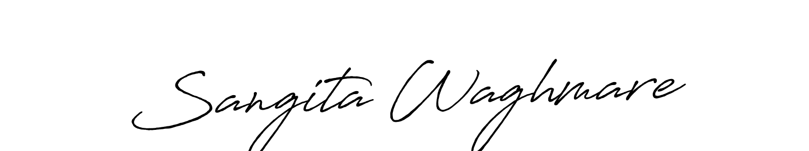 You should practise on your own different ways (Antro_Vectra_Bolder) to write your name (Sangita Waghmare) in signature. don't let someone else do it for you. Sangita Waghmare signature style 7 images and pictures png