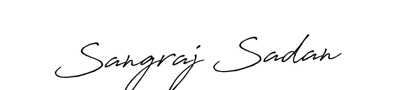 Create a beautiful signature design for name Sangraj Sadan. With this signature (Antro_Vectra_Bolder) fonts, you can make a handwritten signature for free. Sangraj Sadan signature style 7 images and pictures png