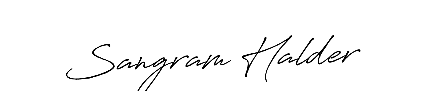 You should practise on your own different ways (Antro_Vectra_Bolder) to write your name (Sangram Halder) in signature. don't let someone else do it for you. Sangram Halder signature style 7 images and pictures png