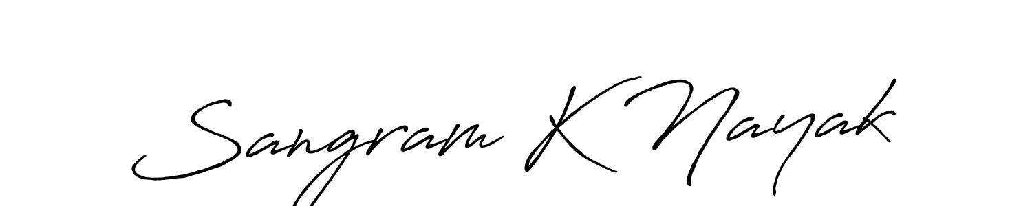 Make a short Sangram K Nayak signature style. Manage your documents anywhere anytime using Antro_Vectra_Bolder. Create and add eSignatures, submit forms, share and send files easily. Sangram K Nayak signature style 7 images and pictures png