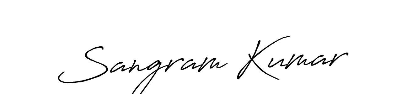 How to make Sangram Kumar name signature. Use Antro_Vectra_Bolder style for creating short signs online. This is the latest handwritten sign. Sangram Kumar signature style 7 images and pictures png