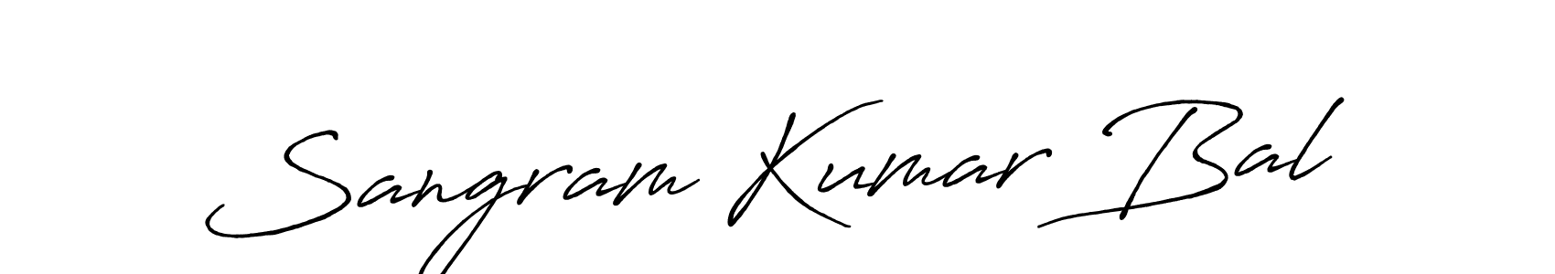 How to make Sangram Kumar Bal name signature. Use Antro_Vectra_Bolder style for creating short signs online. This is the latest handwritten sign. Sangram Kumar Bal signature style 7 images and pictures png