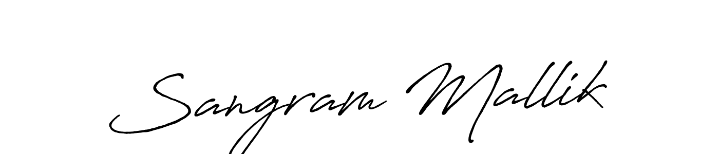 How to make Sangram Mallik name signature. Use Antro_Vectra_Bolder style for creating short signs online. This is the latest handwritten sign. Sangram Mallik signature style 7 images and pictures png