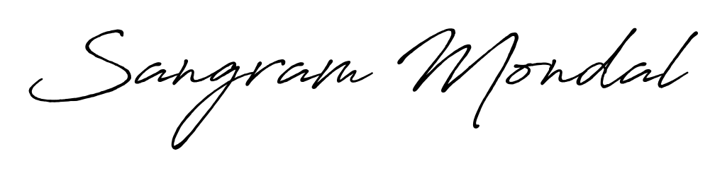 Style your name Sangram Mondal with confidence using Antro_Vectra_Bolder signature design. Simple, elegant, and ready for immediate document use. Sangram Mondal signature style 7 images and pictures png