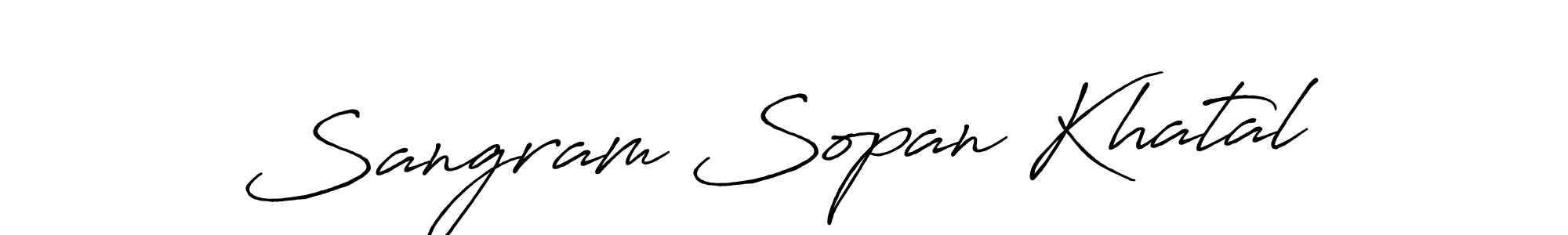 if you are searching for the best signature style for your name Sangram Sopan Khatal. so please give up your signature search. here we have designed multiple signature styles  using Antro_Vectra_Bolder. Sangram Sopan Khatal signature style 7 images and pictures png