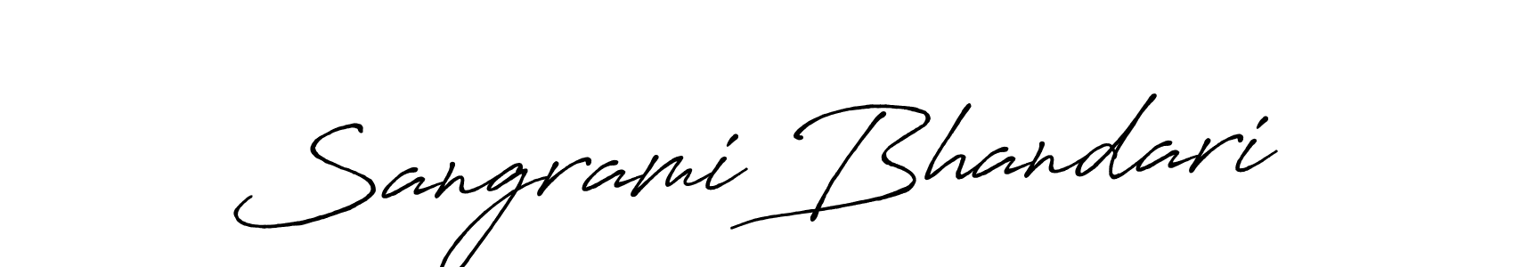 Use a signature maker to create a handwritten signature online. With this signature software, you can design (Antro_Vectra_Bolder) your own signature for name Sangrami Bhandari. Sangrami Bhandari signature style 7 images and pictures png
