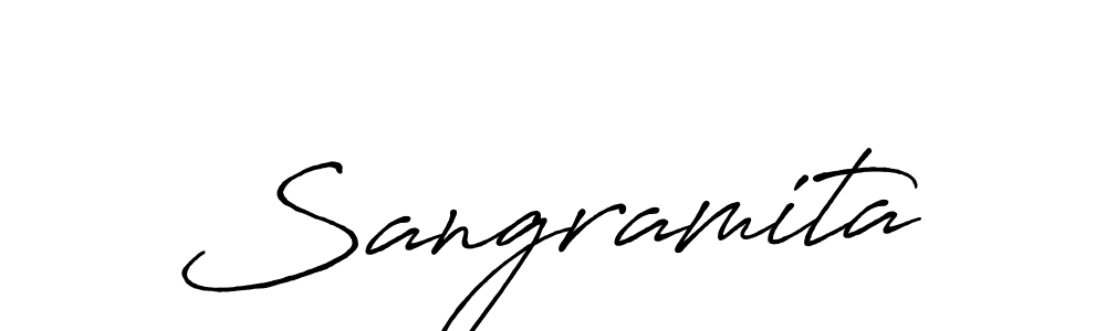 Design your own signature with our free online signature maker. With this signature software, you can create a handwritten (Antro_Vectra_Bolder) signature for name Sangramita. Sangramita signature style 7 images and pictures png