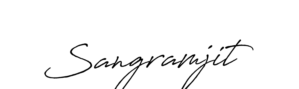 How to make Sangramjit signature? Antro_Vectra_Bolder is a professional autograph style. Create handwritten signature for Sangramjit name. Sangramjit signature style 7 images and pictures png