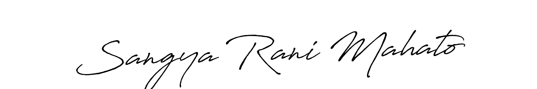 How to make Sangya Rani Mahato name signature. Use Antro_Vectra_Bolder style for creating short signs online. This is the latest handwritten sign. Sangya Rani Mahato signature style 7 images and pictures png